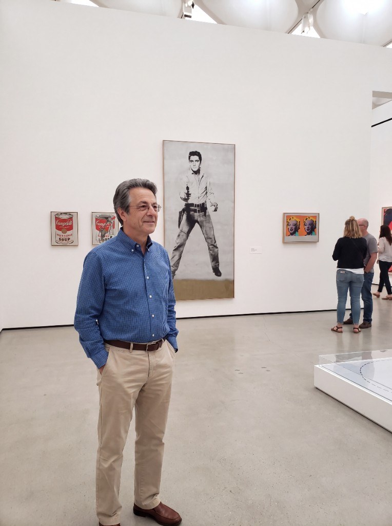 Egemen Mustafa Şener in Warhol gallery rooms